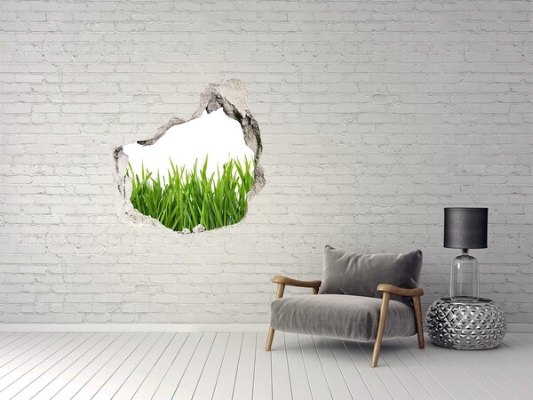 Hole in the wall decal Green meadow behind the wall