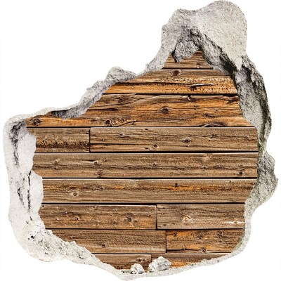 3D wall hole wallpaper Wooden wall