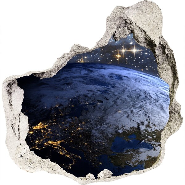 Hole in the wall sticker Cosmic view of Earth