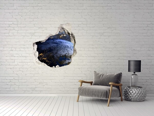 Hole in the wall sticker Cosmic view of Earth