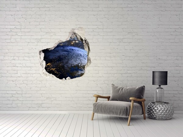 Hole in the wall sticker Planet Earth