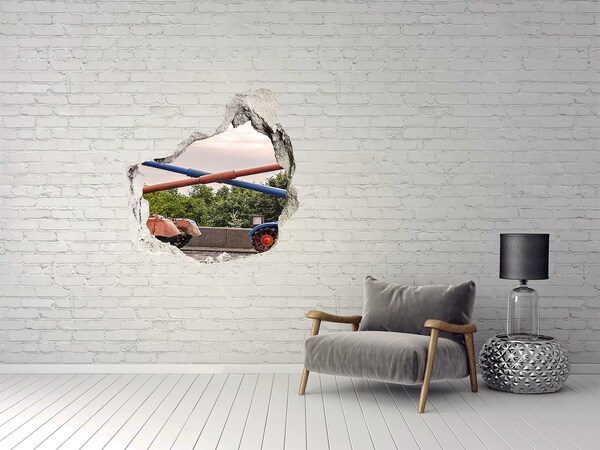 Hole in the wall sticker Two tanks