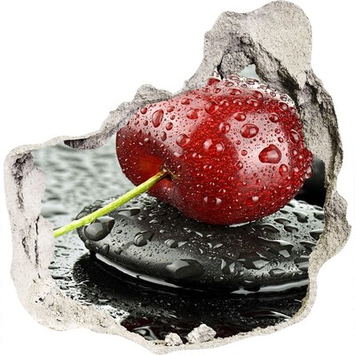 Hole in the wall decal Juicy cherry on the stones