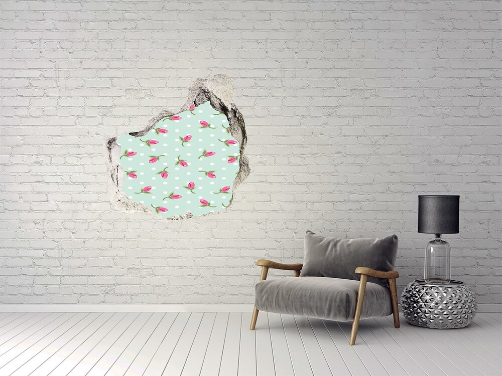 Hole in the wall decal Pattern roses