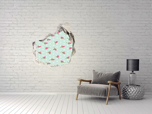 Hole in the wall decal Pattern roses