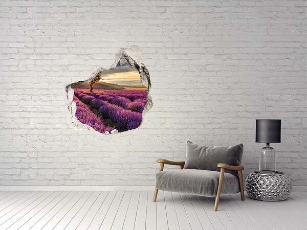 Hole in the wall decal Lavender field