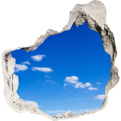 Hole in the wall sticker Blue sky with clouds