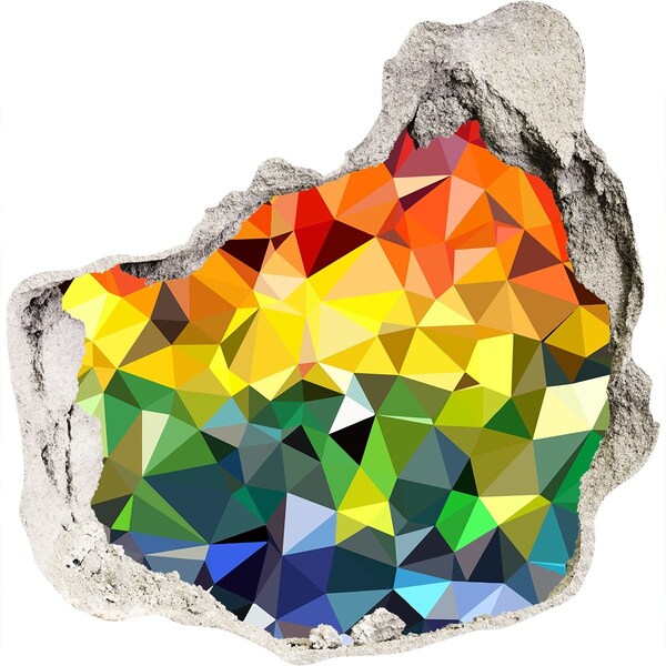 Hole wall sticker Colorful hole in the wall