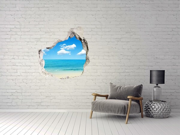 Hole in the wall decal View of a tropical beach