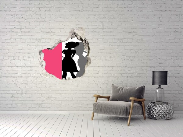 3D wall hole Stylish figure in a hole in the wall