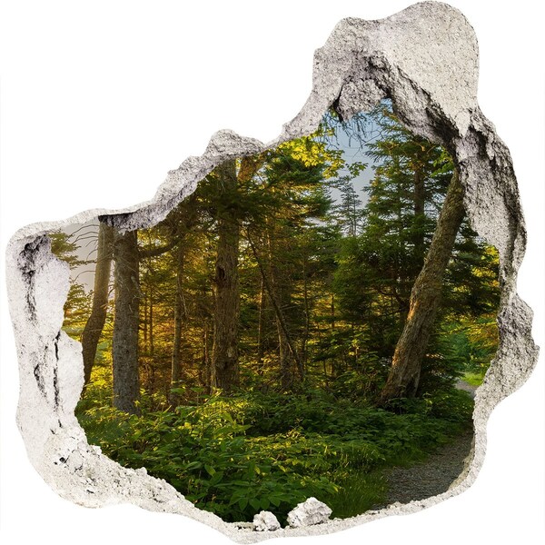 3D wall hole wallpaper Forest Oasis