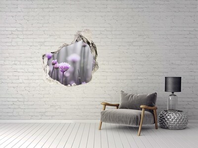 Hole in the wall decal Chives flowers