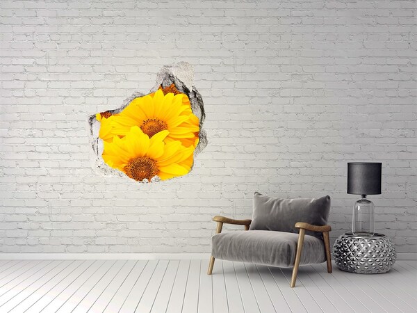 Hole in the wall decal Sunflowers in a Hole in the Wall