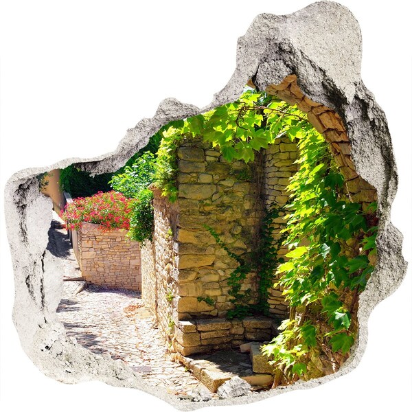 Hole in the wall sticker A green street in the town