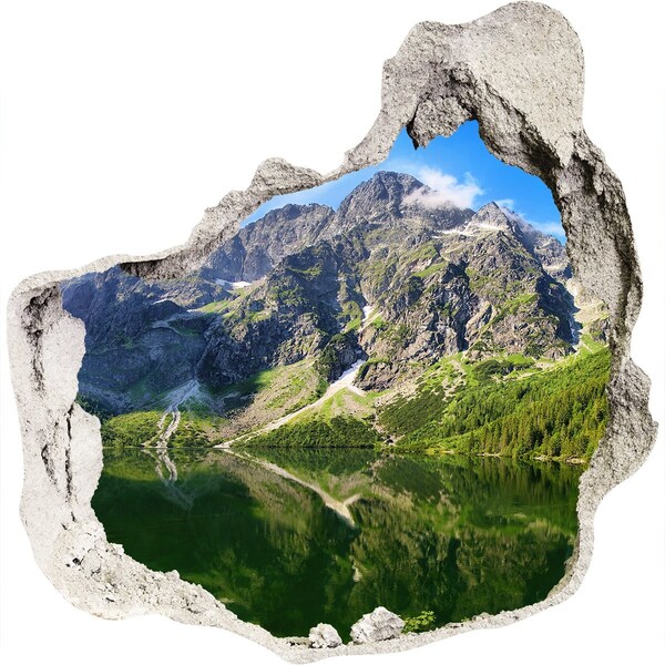 Hole in the wall decal Mountain landscape with a lake