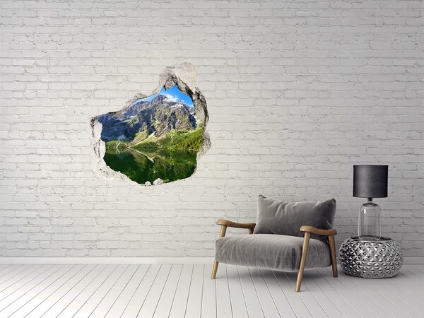 Hole in the wall decal Mountain landscape with a lake