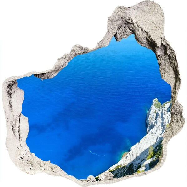 Hole in the wall decal View of the blue sea