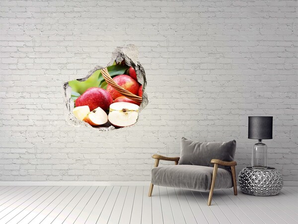 Hole in the wall sticker Sweet apples in a basket
