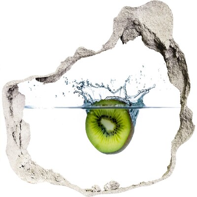Hole in the wall decal Kiwi in water
