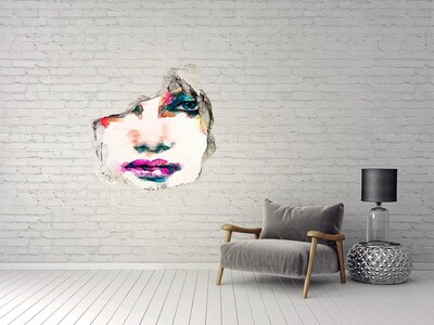 Hole in the wall sticker Portrait of a woman