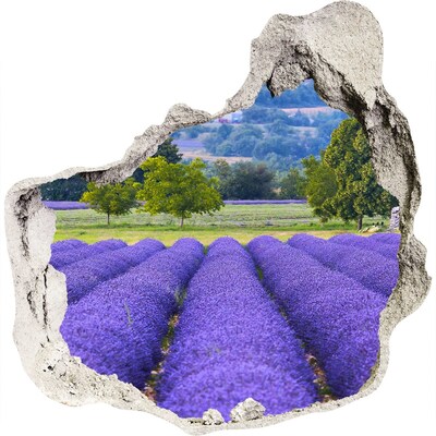 Hole in the wall sticker Lavender field