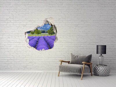 Hole in the wall sticker Lavender field