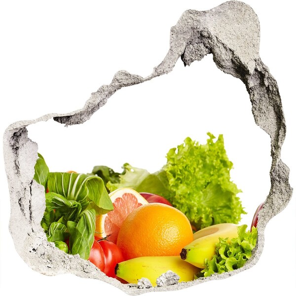 Hole in the wall decal Fruit and Vegetables in a Hole in the Wall