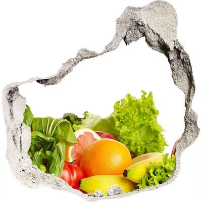 Hole in the wall decal Fruits and vegetables