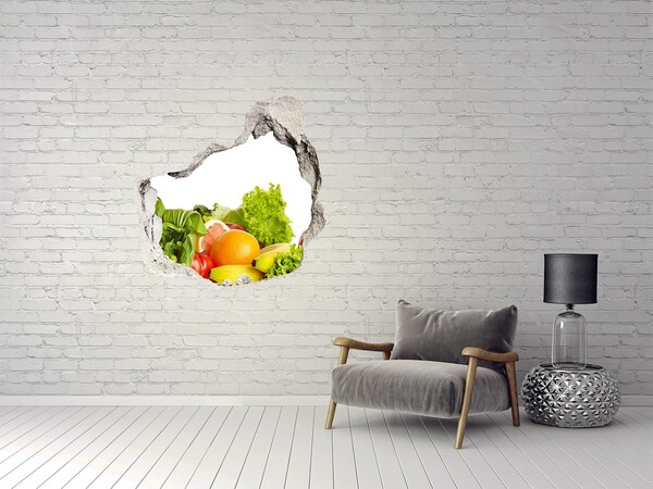 Hole in the wall decal Fruit and Vegetables in a Hole in the Wall