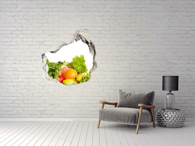 Hole in the wall decal Fruits and vegetables