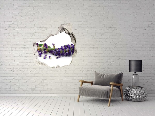 Hole in the wall sticker Lavender flower through a hole in the wall