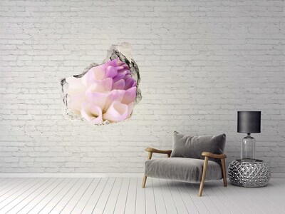 Hole in the wall decal Floral illusion in concrete