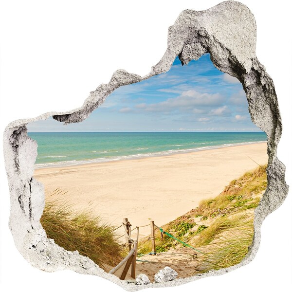 Hole wall sticker Caribbean Beach Through a Hole in the Wall