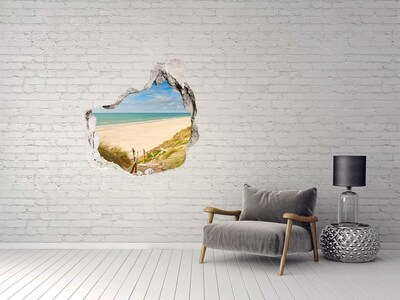 Hole wall sticker Caribbean Beach Through a Hole in the Wall