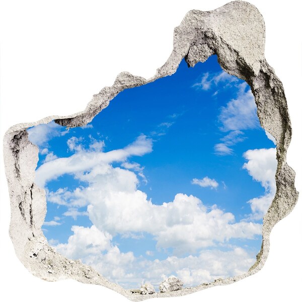Hole wall sticker Blue sky with clouds