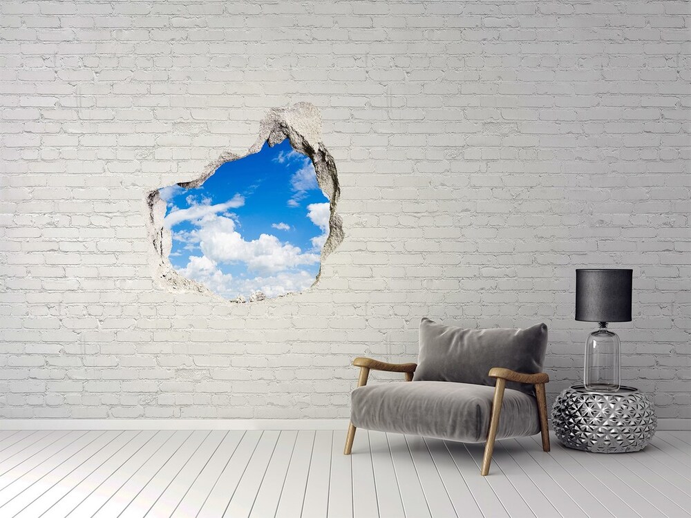 Hole wall sticker Clouds in the sky