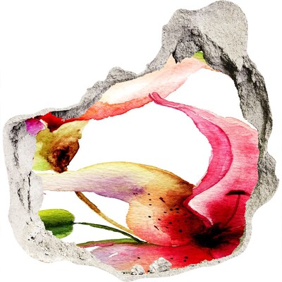 Hole wall sticker A floral burst of color