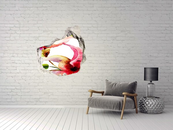 Hole wall sticker A floral burst of color