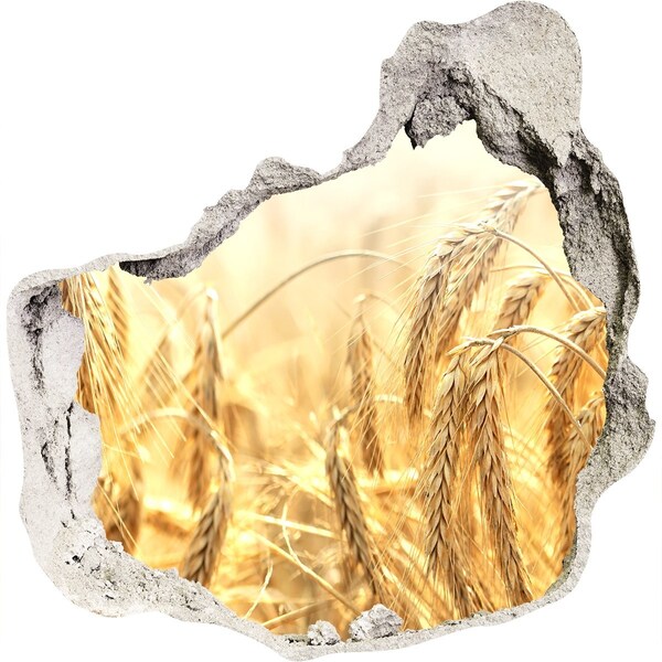 Hole wall sticker Golden wheat fields