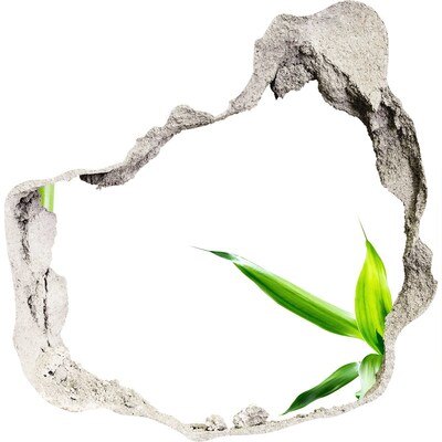 Hole wall sticker Green plant through a hole in the wall