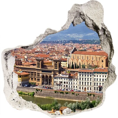 Hole wall sticker View of Florence