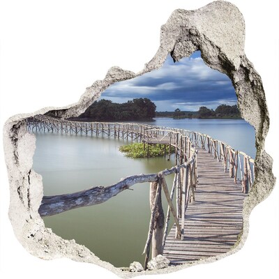 3D wall hole A bridge on the water