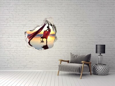 Hole in the wall sticker Dancing woman