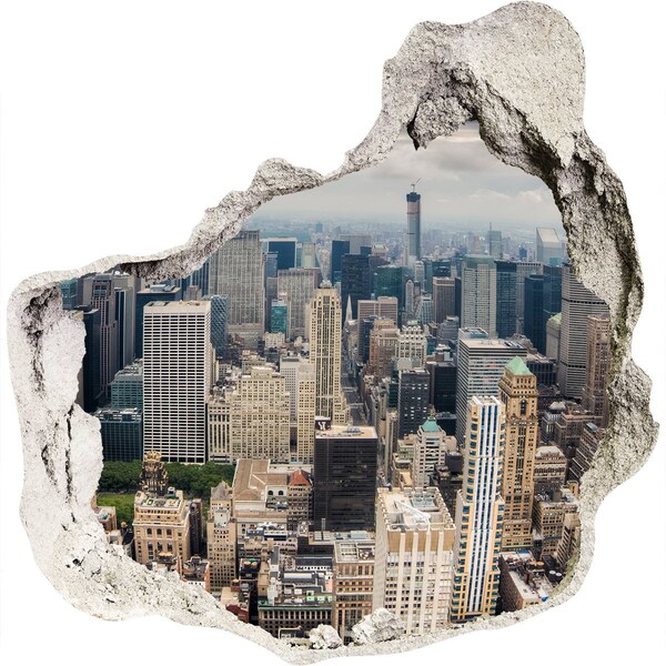 Hole wall sticker View of New York