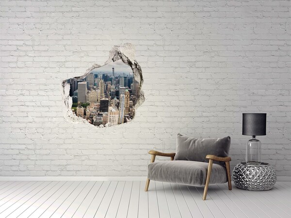 Hole wall sticker View of New York