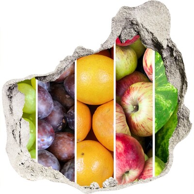 Hole in the wall decal Fruit in concrete