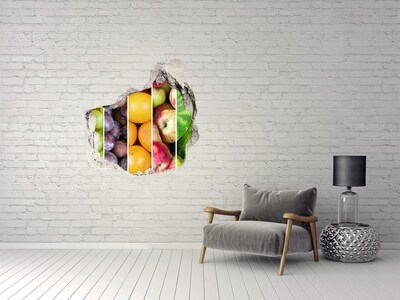 Hole in the wall decal Fruit in concrete
