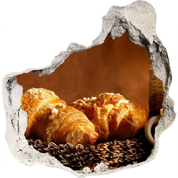 Hole in the wall decal Delicious croissants in a hole in the wall