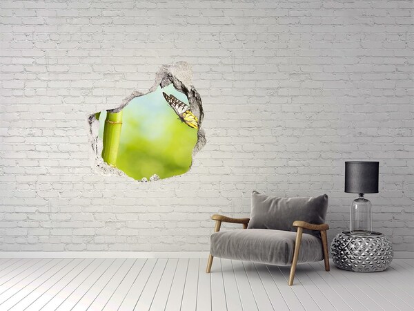 Hole in the wall decal Butterfly in the Bamboo Garden