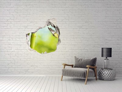 Hole in the wall decal Bamboo and butterfly